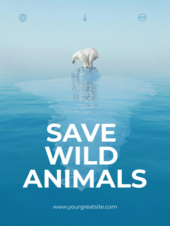 Plantilla de diseño de Conciencia de salvar animales salvajes Poster US 