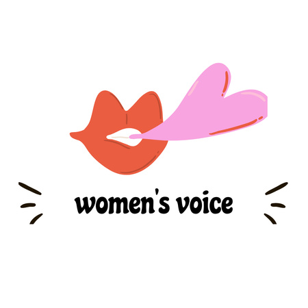 Girl Power Inspiration with Lips Illustration Logo 1080x1080px Design Template