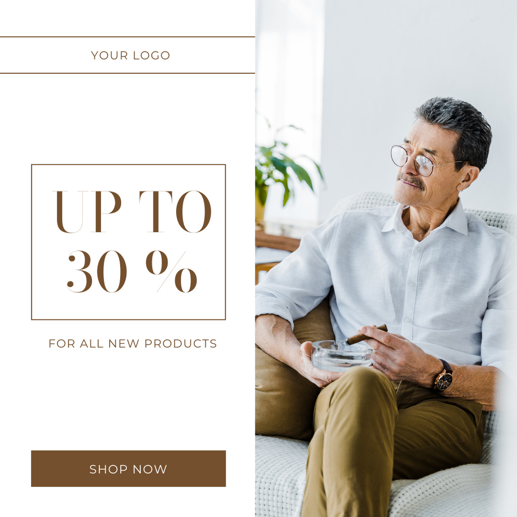 Age-Friendly Products Sale Offer In White Instagramデザインテンプレート