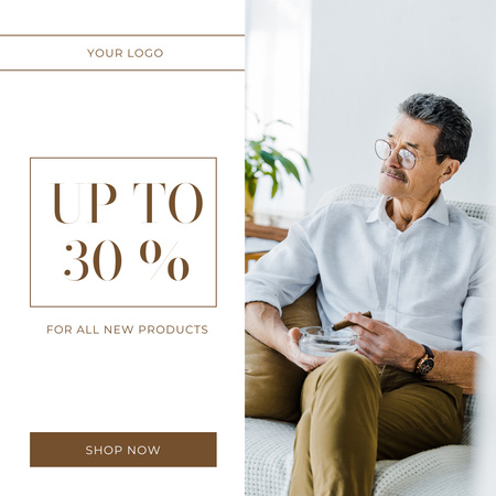 Oferta de venda de produtos adequados para idosos em branco Instagram Modelo de Design