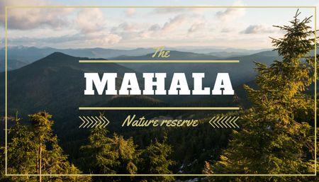 Nature Reserve with Forest and Mountains Business Card US Design Template