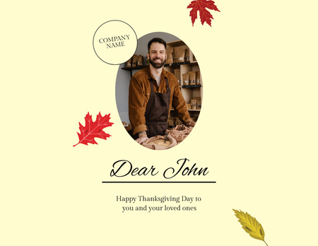 Thanksgiving Holiday Wishes Flyer 8.5x11in Horizontal Design Template