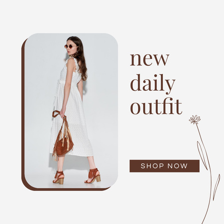 Modèle de visuel Simple New Daily Outfit - Instagram