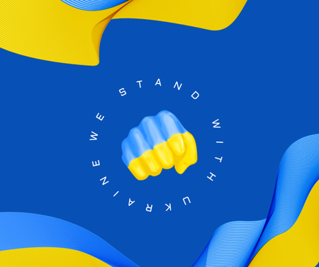 Ukrainian Fist of Power Facebook Design Template