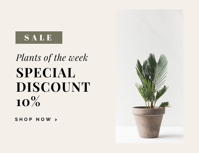 Special Discount on Pot Plants Thank You Card 5.5x4in Horizontalデザインテンプレート