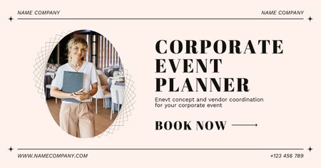 Offering Corporate Event Planner Services Facebook AD Design Template