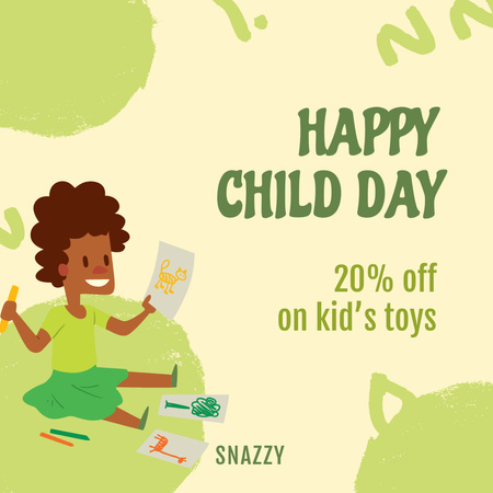 Children's Day Sale of Toys Green Instagram Design Template