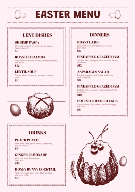Easter Holiday Desserts Offer Menu – шаблон для дизайну