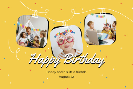 Ontwerpsjabloon van Mood Board van Bright Birthday Holiday Celebration