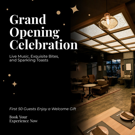Best Grand Opening Celebration With Welcome Gifts Instagram Design Template