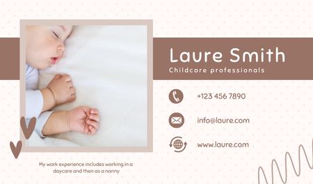 Ontwerpsjabloon van Business card van Babysitting Services Offer