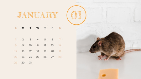 Fotografie roztomilých zvířat Calendar Šablona návrhu
