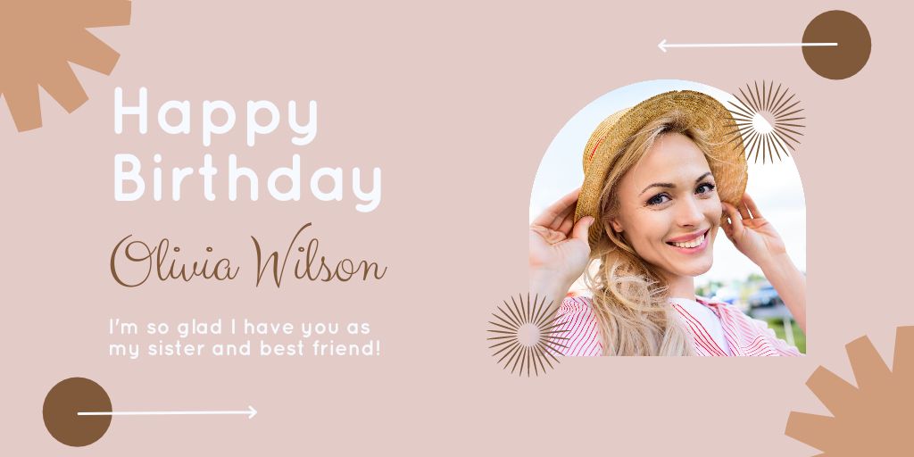 Warm Birthday Wishes for Blonde on Pastel Twitter Design Template