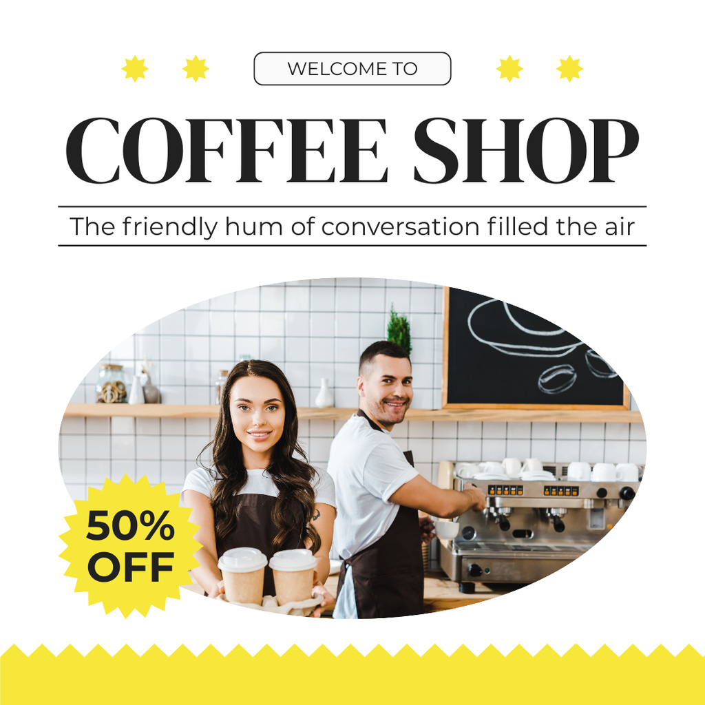 Plantilla de diseño de Affordable Coffee Offer In Coffee Shop Instagram 