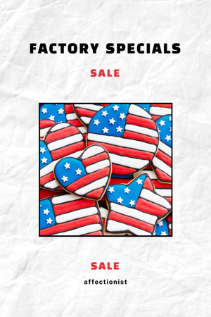 USA Independence Day Cookies Sale Announcement Postcard 4x6in Vertical Design Template