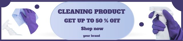 Household Cleaning Products Purple Ebay Store Billboard Design Template