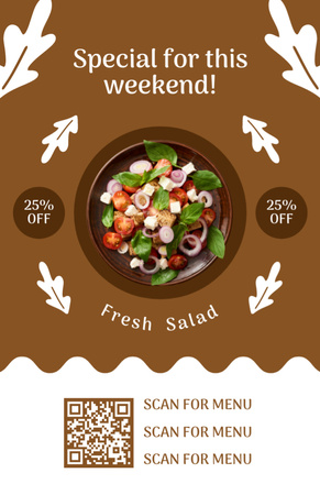 Viikonlopun erikoistarjous salaattia Recipe Card Design Template