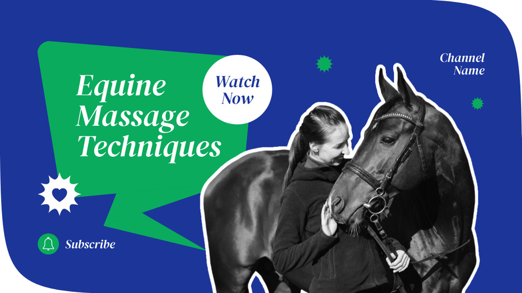 Designvorlage Equine Massage Technician Offer für Youtube Thumbnail