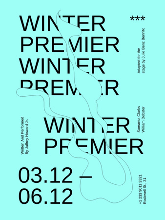 Winter Premiere Announcement Poster US Design Template