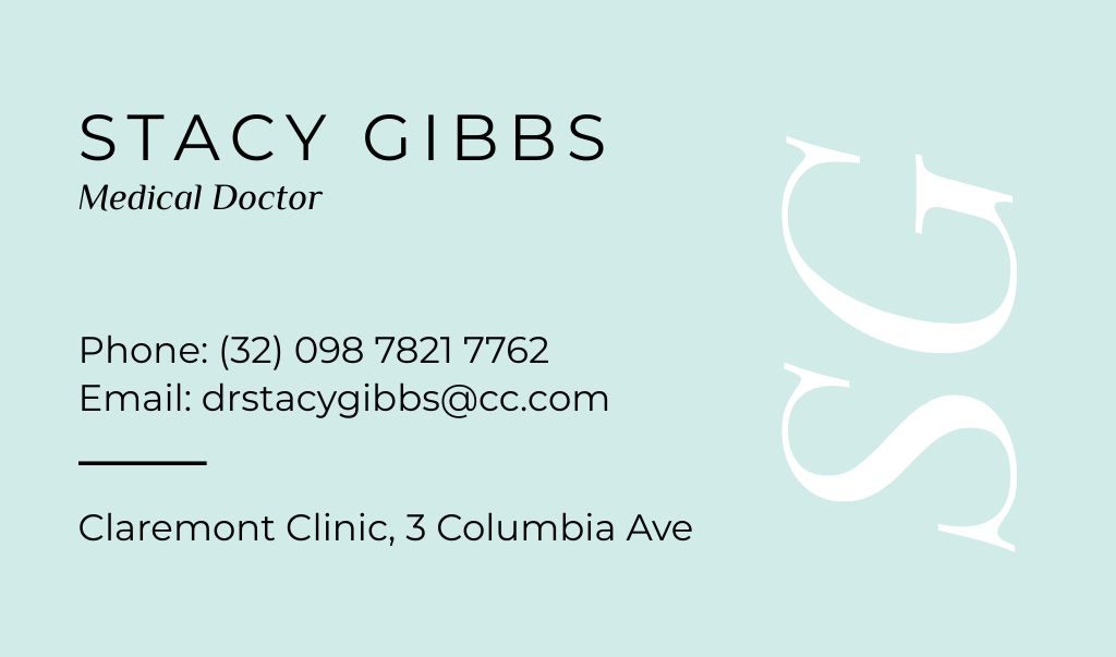 Offer of Professional Doctor Services on Blue Business card Design Template