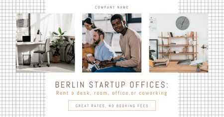 Berliinin StartUp-toimistoja vuokrattavana Facebook AD Design Template