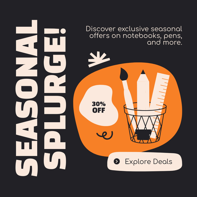 Plantilla de diseño de Seasonal Deal Offers On Stationery Products Instagram AD 