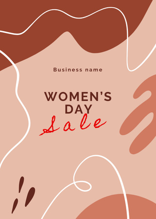 Women's Day Offers with Beige Blots Postcard 5x7in Vertical – шаблон для дизайна