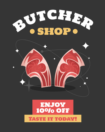 Premium Meat Selection in Butcher Shop Instagram Post Vertical Design Template