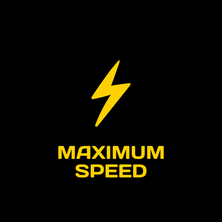 Ontwerpsjabloon van Logo 1080x1080px van Emblem with Lightning on Black
