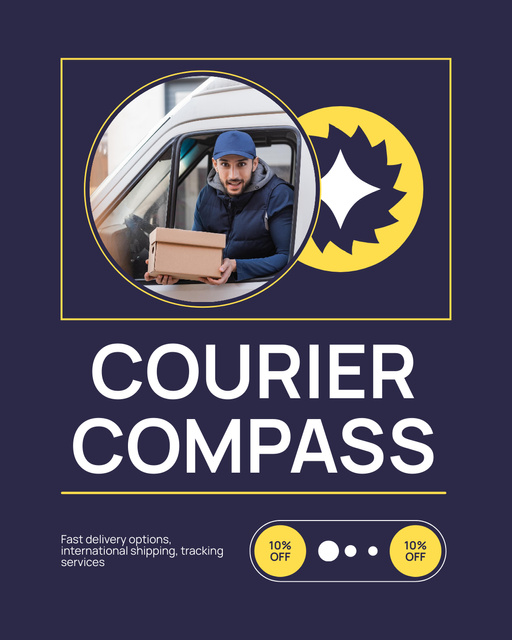 Discount on Courier Delivery of Your Orders Instagram Post Vertical Design Template