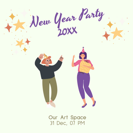 Platilla de diseño New Year Party Announcement Instagram