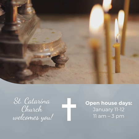 Christian Church Inviting Announcement Animated Post Design Template