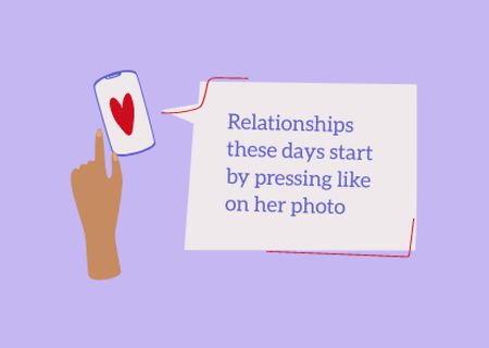 Platilla de diseño Phrase about Starting Of Relationship These Days Card