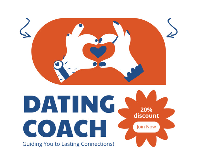 Discount on Dating Coach Services Facebook Πρότυπο σχεδίασης