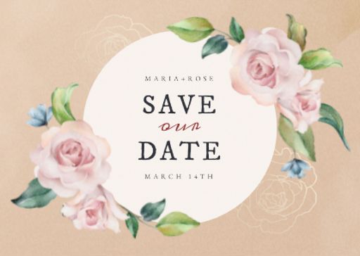 Wedding Day Announcement With Tender Roses 