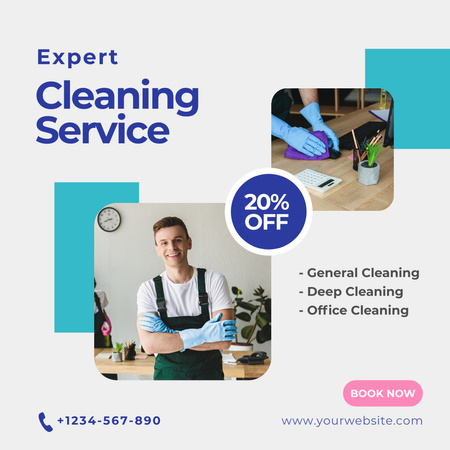 House Cleaning Services Ad Instagram Design Template