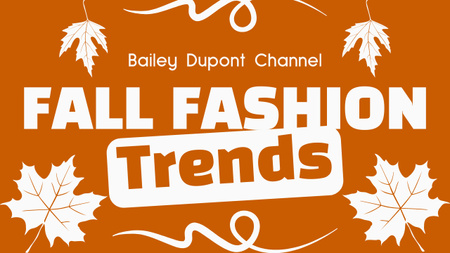 Platilla de diseño Fall Fashion Trends Vlog Episode In Orange Youtube Thumbnail
