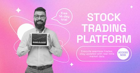Offer Free Use of Stock Trading Platform Facebook AD Design Template