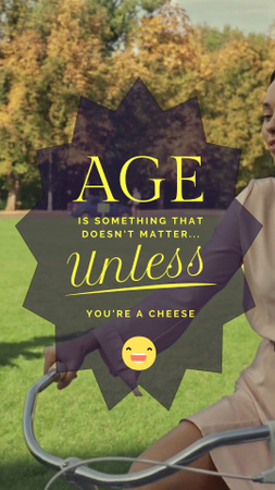 Designvorlage Inspirierendes Zitat über das Alter in Violett für TikTok Video