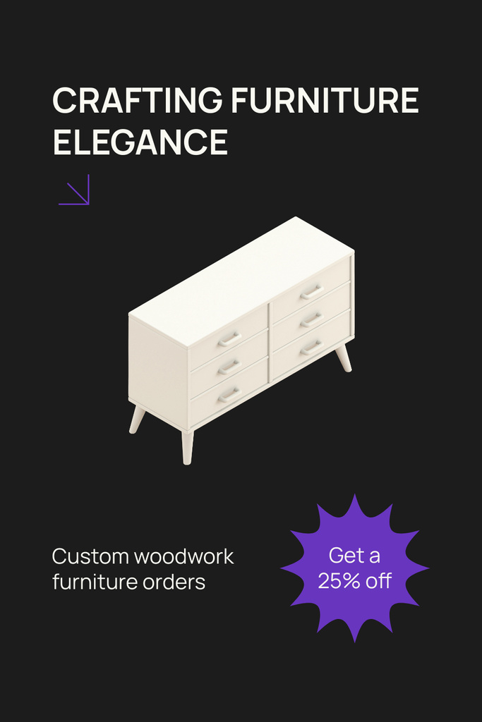 Ontwerpsjabloon van Pinterest van Offer of Crafting Elegant Furniture Sale
