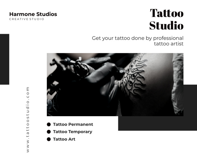 Modèle de visuel Temporary And Permanent Tattoos With Art Offer In Studio - Facebook