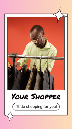 Ontwerpsjabloon van Instagram Video Story van Diligent Shopper-serviceaanbieding met slogan