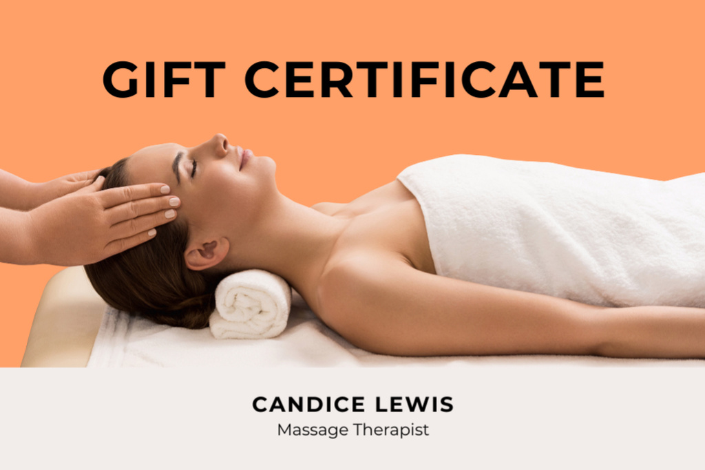 Ontwerpsjabloon van Gift Certificate van Special Offer for Body Massage Treatment