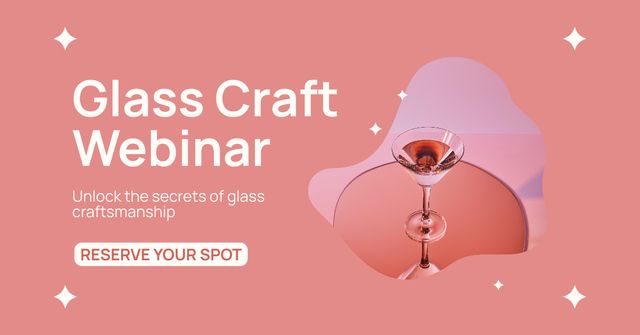 Glass Craft Webinar Event Announcement Facebook AD Πρότυπο σχεδίασης