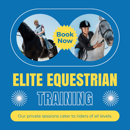 Book Elite Equestrian Training Instagram AD Design Template