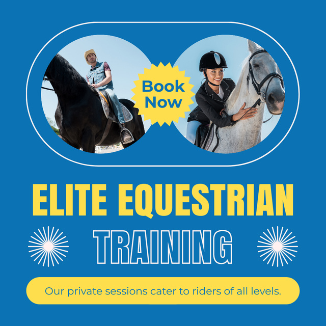 Book Elite Equestrian Training Instagram AD tervezősablon