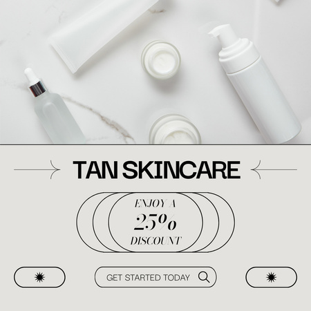 Modèle de visuel Remise sur les produits de soins de la peau sur blanc - Instagram