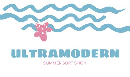 Platilla de diseño Summer Surf Shop Ad Business card