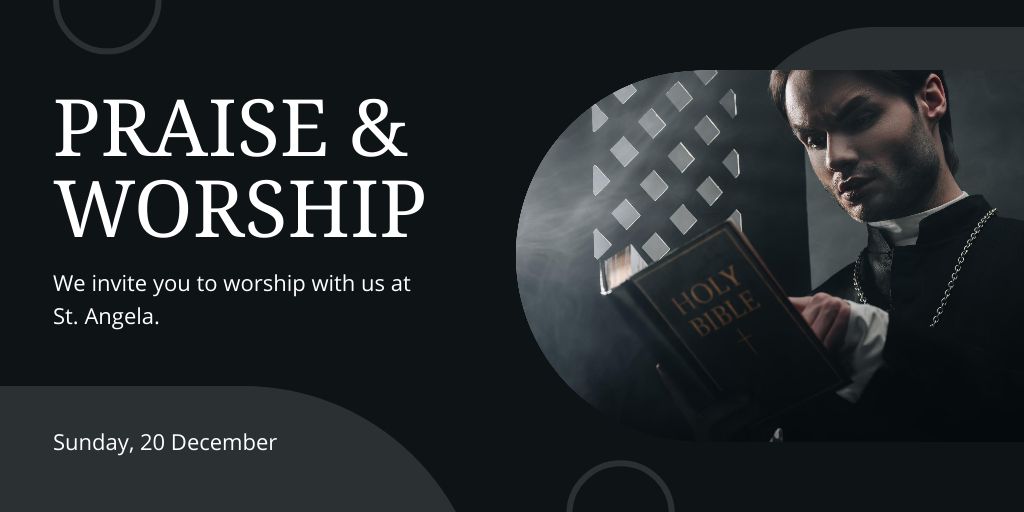 Ontwerpsjabloon van Twitter van Praise & Worship Invitation
