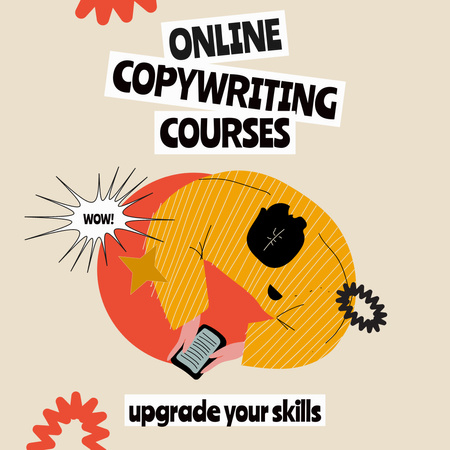 Proficient Online Copywriting Courses Promotion Instagram Design Template